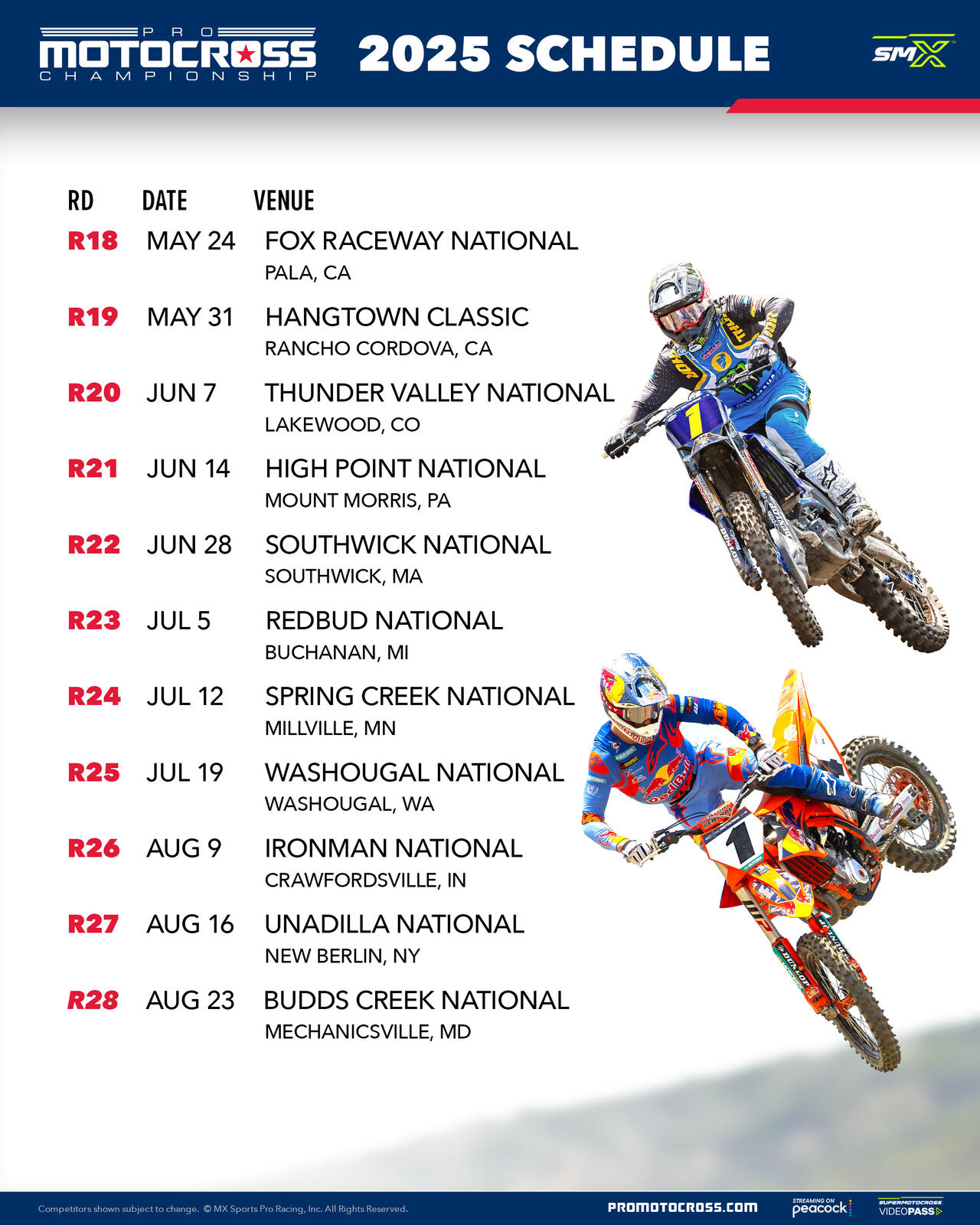 2025 AMA Supercross and Pro Motocross schedules announced Inside Dirt